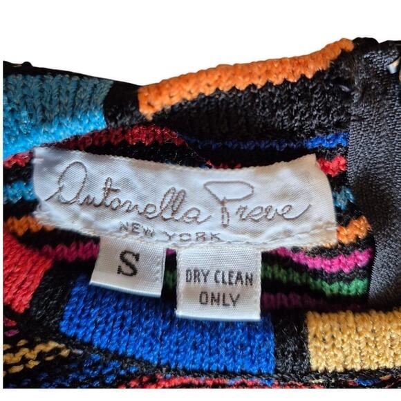 VTG 80s 90s  Antonella Preve Colorful Striped Sweater Sz S - Picture 8 of 11